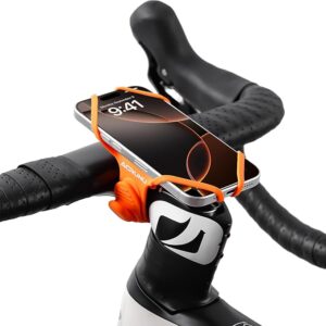 bike phone mount for handlebar – scratch free silicone holder with anti slip grip, universal cycling phone stand compatible with iphone/samsung (4.0" 7.2"),horizontal & vertical installation (copy)