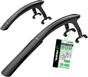 rbrl bike fender set, quick release bike fenders for gravel and road bike, adjustable bicycle fenders 28'', full cover thicken & widen, front and rear mud guard for tire width: 28 45mm