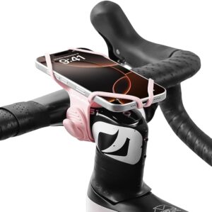 bike phone mount for handlebar – scratch free silicone holder with anti slip grip, universal cycling phone stand compatible with iphone/samsung (4.0" 7.2"),horizontal & vertical installation (copy)
