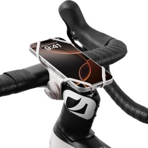 bike phone mount for handlebar – scratch free silicone holder with anti slip grip, universal cycling phone stand compatible with iphone/samsung (4.0" 7.2"),horizontal & vertical installation (copy)