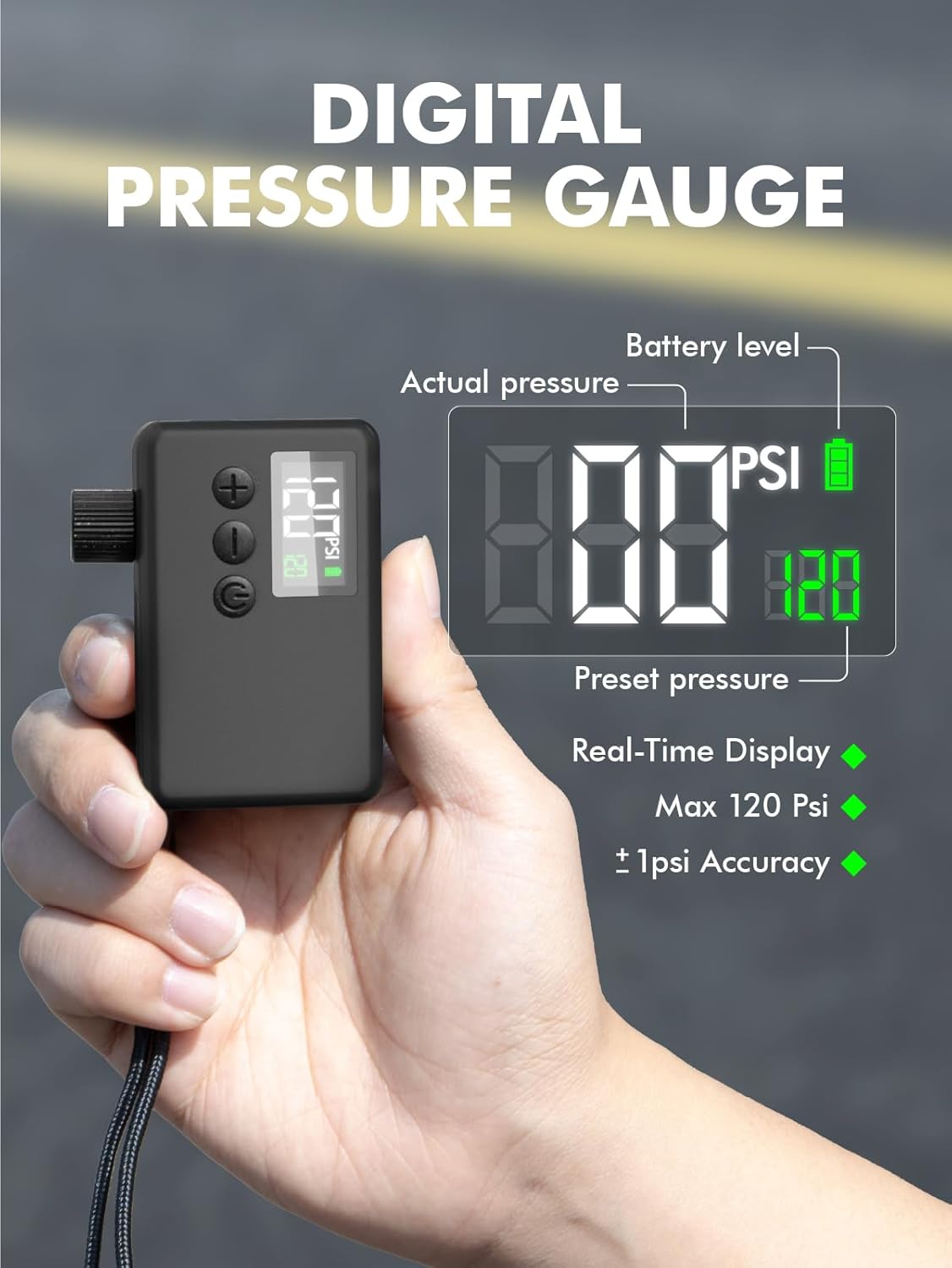 mini bike tire air pump: fast inflate portable small bicycle electric pump for presta and schrader valves, 120 psi high pressure pump with digital gauge for road bike, mountain bike, e bike mini bike tire air pump: fast inflate portable small bicycle electric pump for presta and schrader valves, 120 psi high pressure pump with digital gauge for road bike, mountain bike, e bike