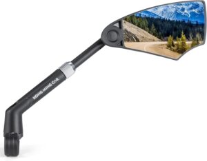 handlebar bike mirror hd anti glare lens scratch resistant glass mirror adjustable safe handlebar rear view mirrors for 21 24mm handlebar (right)