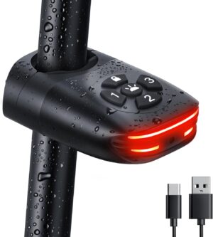 onvian 2 in 1 bike alarm with taillight, usb rechargeable 105db anti theft bicycle alarm brake sensing rear light, ip65 waterproof 4 modes safety flash,vibration sensor ebike warning 1.5h fast charge visit the onvian store