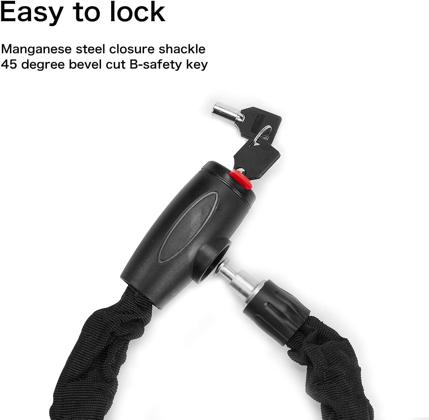 Bike Chain Locks with Keys, Anti-Theft Outdoor Lock for Bicycle,Motorcycle, Scooter, Bicycle, Door, Gate, Fence - Image 6