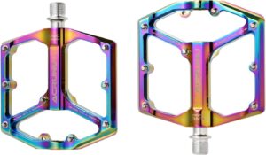 mountain bike pedals bicycle flat pedals colorful cnc aluminum 9/16" sealed bearing lightweight platform for road mountain bmx bike