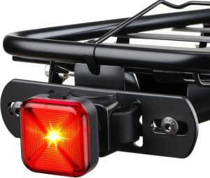 onvian bike tail light for rear bike rack mounting, usb rechargeable led bicycle rear cycling safety flashlight, waterproof bicycle tail light with 5 light mode options for road mountain