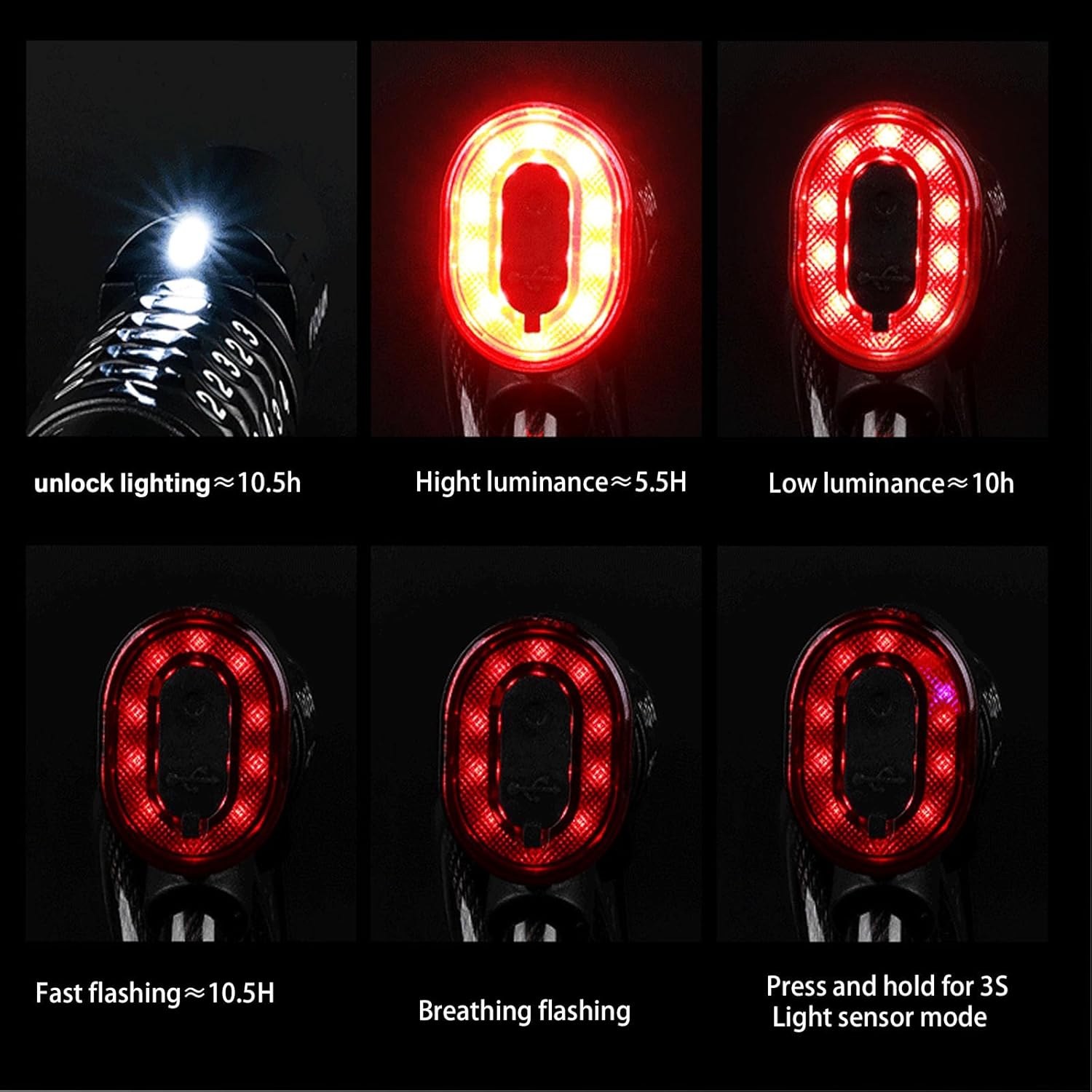 5 digit combination cable bike lock, bike lock and tail light set, bike taillight with 5 lighting modes and anti theft lock, resettable combination bike lock, scooters, and 5 digit combination cable bike lock, bike lock and tail light set, bike taillight with 5 lighting modes and anti theft lock, resettable combination bike lock, scooters, and