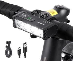 super bright led bike light, usb rechargeable bicycle headlight, waterproof bike headlight, waterproof bike headlight with power display, mtb off road cycling commuting