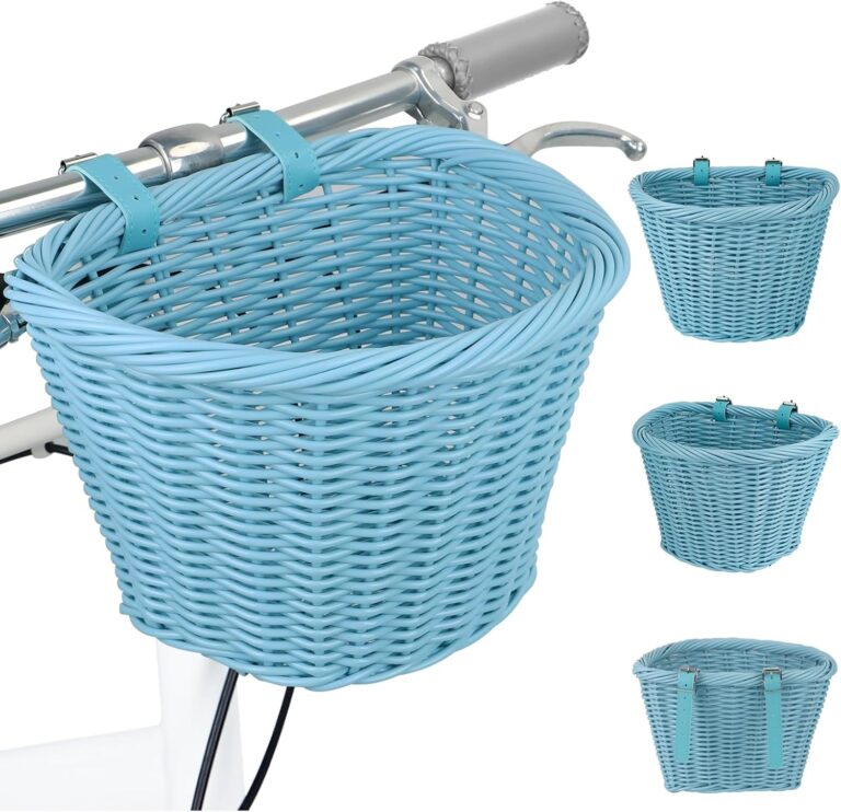 wicker bike basket front cargo,ebike basket for cargo，front handlebar storage basket waterproof with adjustable leather straps,for dog/grocery shopping/pet carrier,fits most bicycles (copy)