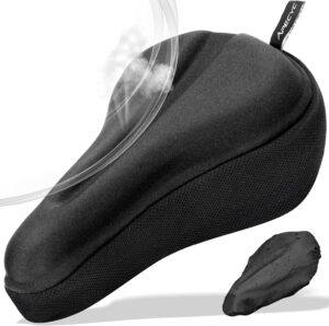 gel bike seat cover bike cushion seat extra padding for women & men comfort bicycle saddle cushion for mountain cycling spin stationary indoor exercise bikes