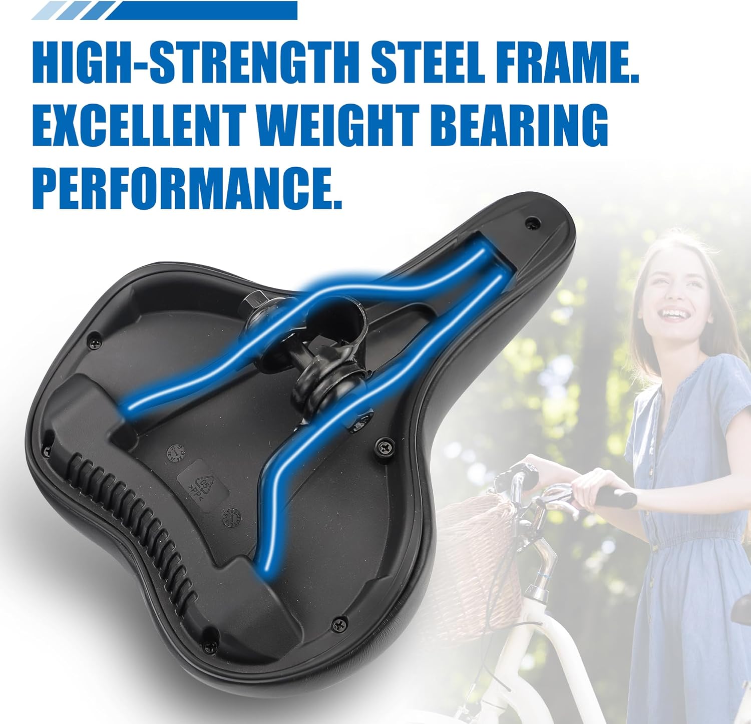 comfortable bike saddle – ergonomic design with waterproof pu leather, universal fit for cruiser, e bike, mountain & commuter bikes | adjustable clamp & 1.6" thick foam for ultimate comfort ,black comfortable bike saddle – ergonomic design with waterproof pu leather, universal fit for cruiser, e bike, mountain & commuter bikes | adjustable clamp & 1.6" thick foam for ultimate comfort ,black