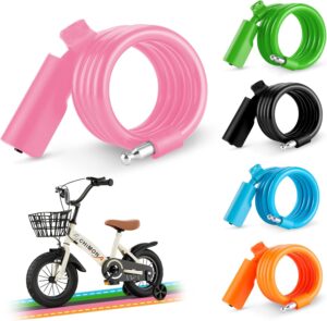 bike lock, bike cable lock with pvc anti scratch coating, bicycle cable lock with mounting bracket, bike lock cable portable & compact for bikes, scooters 4 feet (copy) (copy) (copy)