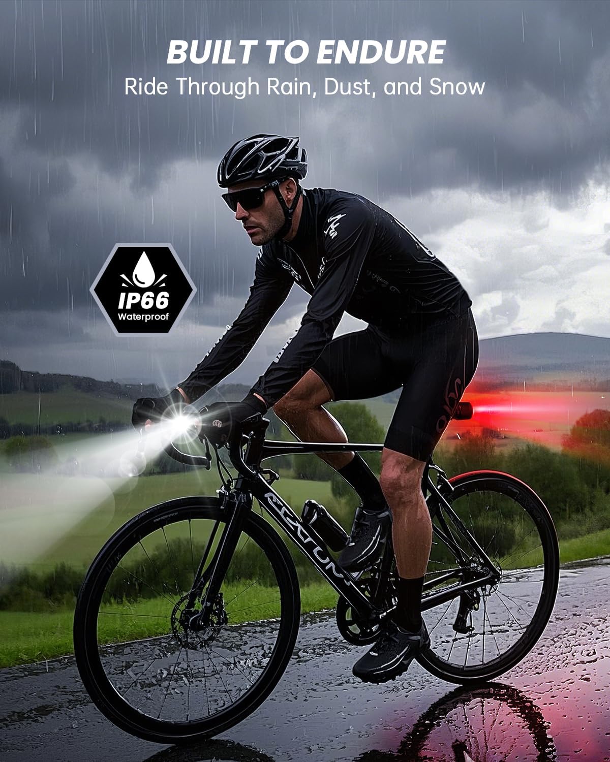 onvian bicycle lights front and rear for night riding, colorful rechargeable bike light set with 15 light modes 7 colors, waterproof cycling bike front and back for adults kids road mountain onvian bicycle lights front and rear for night riding, colorful rechargeable bike light set with 15 light modes 7 colors, waterproof cycling bike front and back for adults kids road mountain