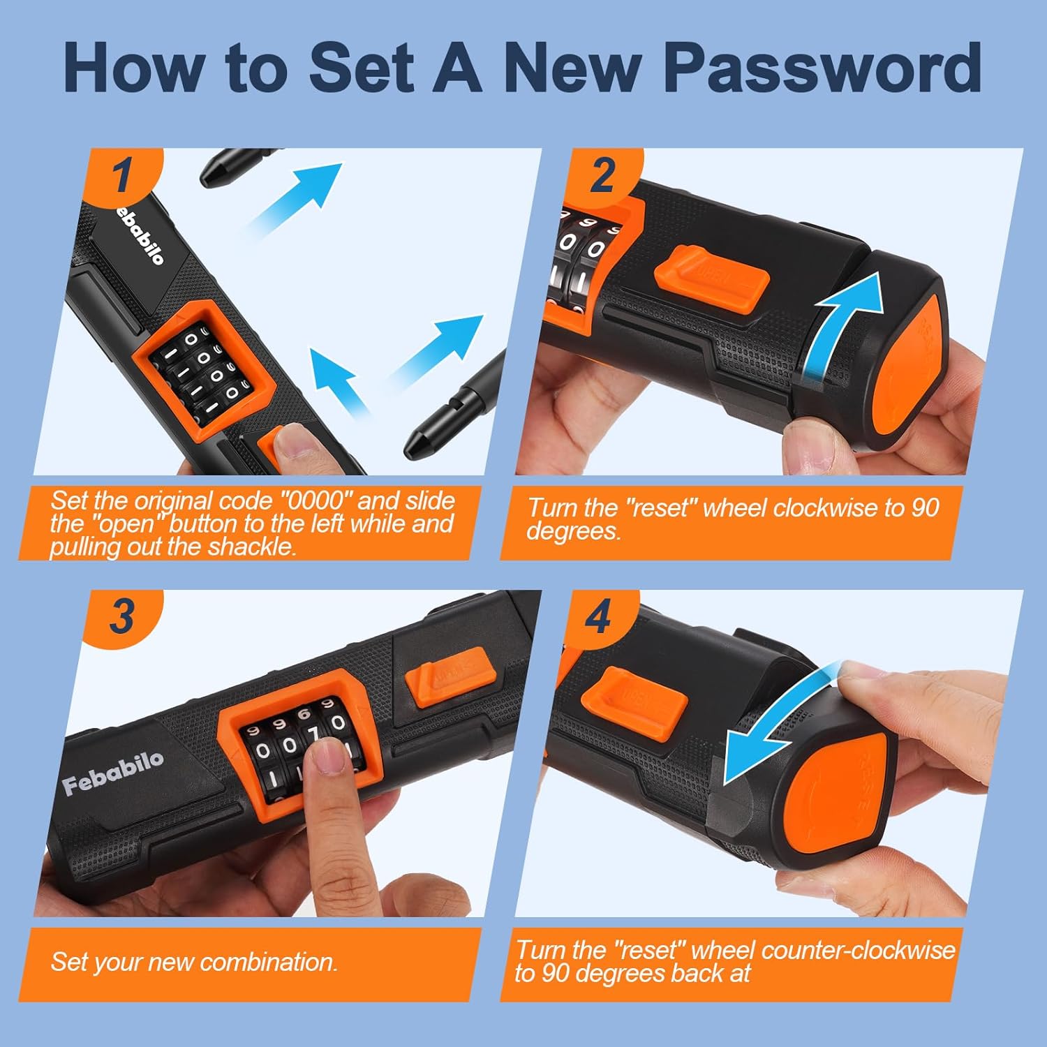 bike locks heavy duty anti theft, combo bike u lock, 4 digit resettable combination e bike large u shaped lock with 5ft steel cable for electric bike, bicycle, escooter, motorcycle,door bike locks heavy duty anti theft, combo bike u lock, 4 digit resettable combination e bike large u shaped lock with 5ft steel cable for electric bike, bicycle, escooter, motorcycle,door