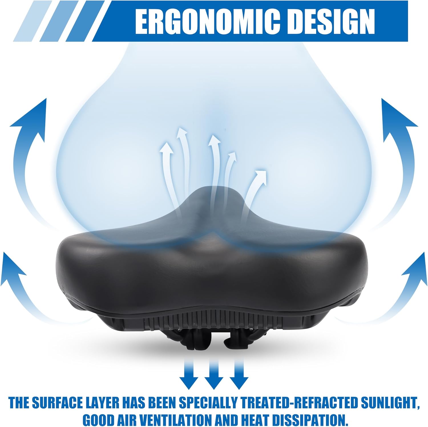 comfortable bike saddle – ergonomic design with waterproof pu leather, universal fit for cruiser, e bike, mountain & commuter bikes | adjustable clamp & 1.6" thick foam for ultimate comfort ,black comfortable bike saddle – ergonomic design with waterproof pu leather, universal fit for cruiser, e bike, mountain & commuter bikes | adjustable clamp & 1.6" thick foam for ultimate comfort ,black
