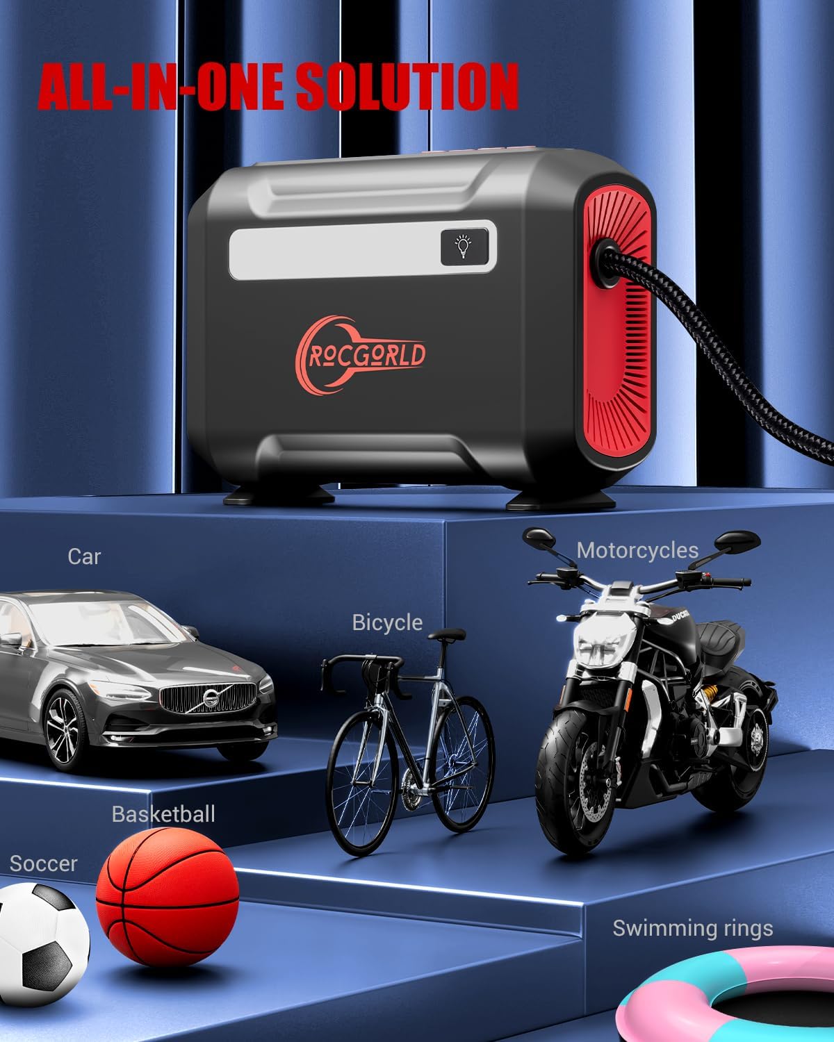 click to see full view ask rufus can this air compressor be used for inflating sports equipment? does it come with different nozzle attachments? how long is the power cord? ask something else r8 tire inflator portable air compressor, dc 12v air compressor portable with large dual digital screen, 3x faster inflation air pump for car, bike, ball, motor click to see full view ask rufus can this air compressor be used for inflating sports equipment? does it come with different nozzle attachments? how long is the power cord? ask something else r8 tire inflator portable air compressor, dc 12v air compressor portable with large dual digital screen, 3x faster inflation air pump for car, bike, ball, motor