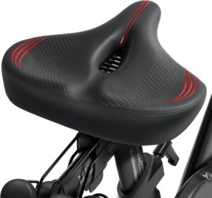 oversized bike seat for peloton bike & bike+, comfort seat cushion compatible with peloton, road or exercise bikes, bicycle wide saddle replacement for men & women, accessories for peloton