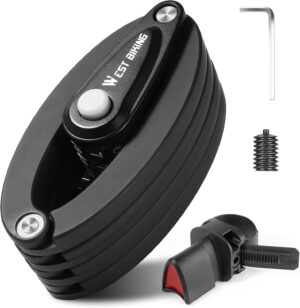 bike locks heavy duty anti theft bicycle lock folding 4 digit level 6, security chain foldylock with bracket, 2.8 ft strong foldable lock