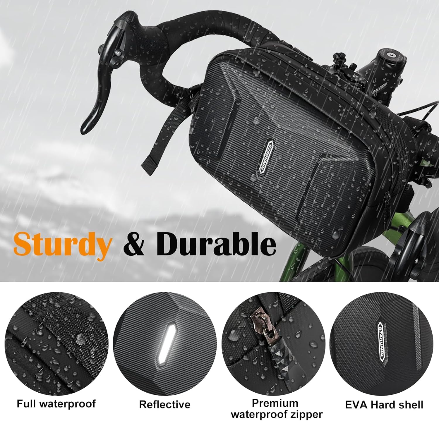 bike handlebar bag, eva waterproof bike front bag, 3.2l bicycle frame storage bag waist shoulder bag, bike pouch for road mountain bicycle cycling travel hiking bike handlebar bag, eva waterproof bike front bag, 3.2l bicycle frame storage bag waist shoulder bag, bike pouch for road mountain bicycle cycling travel hiking
