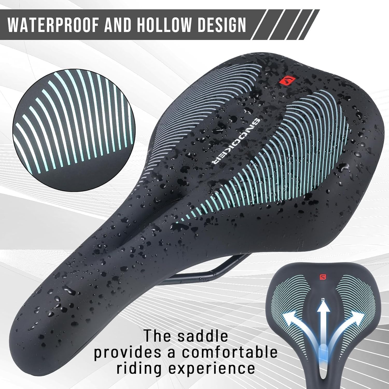 bike seat for men & women, comfortable gel & foam bicycle saddle with ergonomic 5 zone support, shock absorbing, waterproof wide design, fits road, mountain & exercise bikes bike seat for men & women, comfortable gel & foam bicycle saddle with ergonomic 5 zone support, shock absorbing, waterproof wide design, fits road, mountain & exercise bikes