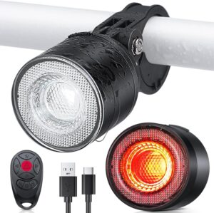 onvian bicycle lights front and rear for night riding, colorful rechargeable bike light set with 15 light modes 7 colors, waterproof cycling bike front and back for adults kids road mountain