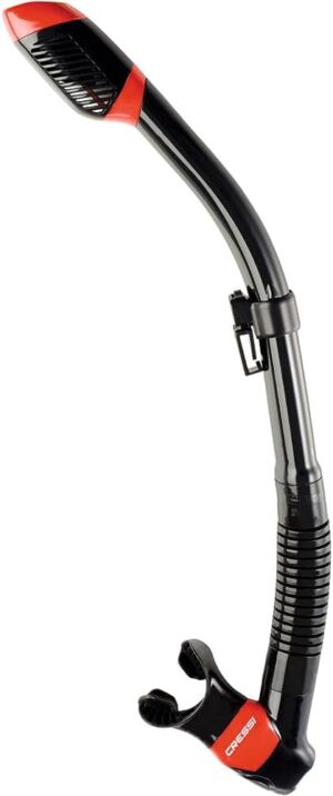 cressi adult diving dry snorkel with splash guard and top valve supernova dry: designed in italy