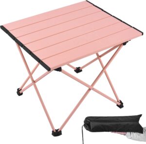 grope portable camping table with aluminum table top, folding beach table easy to carry, prefect for outdoor, picnic, bbq, cooking, festival, beach, home use
