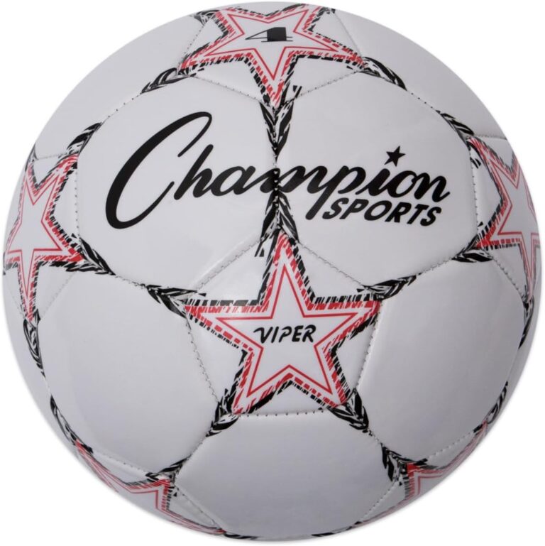 Champion Sports Viper Soccer Ball – Sizes 3, 4, 5 – Soft Touch TPU Cover, Durable Butyl Bladder, Youth & Adult Training Ball for Indoor & Outdoor Play, Multi-Color Design champion sports viper soccer ball – sizes 3, 4, 5 – soft touch tpu cover, durable butyl bladder, youth & adult training ball for indoor & outdoor play, multi color design