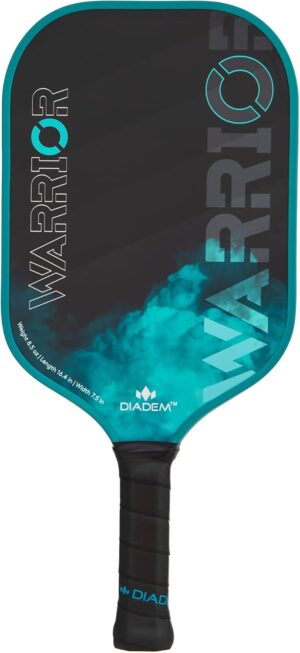 diadem warrior pickleball paddle | carbon fiber face, 3x l core hybrid nomex polymer honeycomb core, grit paint surface for spin, control and power | indoor/outdoor | usapa approved