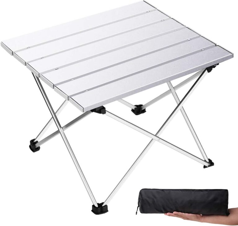 Grope Portable Camping Table with Aluminum Table Top, Folding Beach Table Easy to Carry, Prefect for Outdoor, Picnic, BBQ, Cooking, Festival, Beach, Home Use grope portable camping table with aluminum table top, folding beach table easy to carry, prefect for outdoor, picnic, bbq, cooking, festival, beach, home use