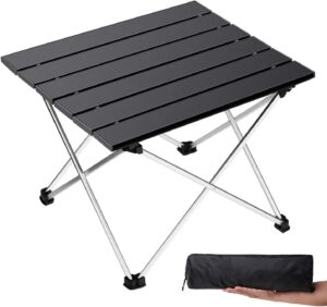 grope portable camping table with aluminum table top, folding beach table easy to carry, prefect for outdoor, picnic, bbq, cooking, festival, beach, home use