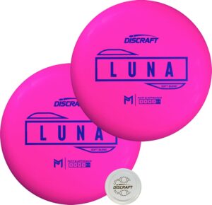 discraft soft luna 2 pack | matching white or pink putters varied foils 173 174g premium control and accuracy