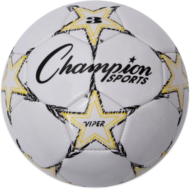 Champion Sports Viper Soccer Ball – Sizes 3, 4, 5 – Soft Touch TPU Cover, Durable Butyl Bladder, Youth & Adult Training Ball for Indoor & Outdoor Play, Multi-Color Design champion sports viper soccer ball – sizes 3, 4, 5 – soft touch tpu cover, durable butyl bladder, youth & adult training ball for indoor & outdoor play, multi color design