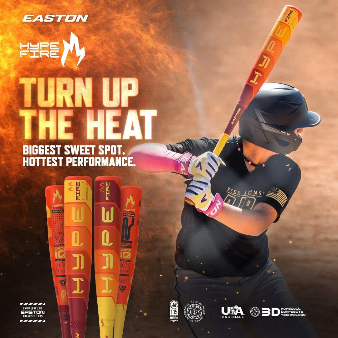 easton | 2025 | hype fire baseball bat | usssa | 5 / 8 / 10 drop | 2 3/4" barrel | 2 pc. composite (copy) easton | 2025 | hype fire baseball bat | usssa | 5 / 8 / 10 drop | 2 3/4" barrel | 2 pc. composite (copy)