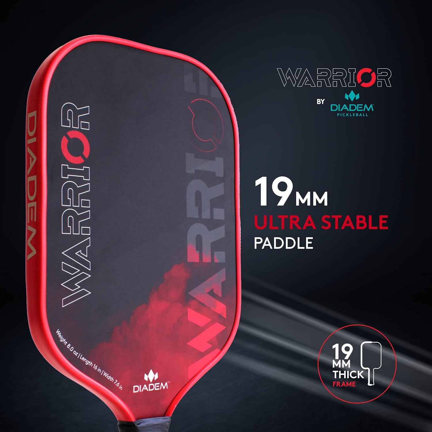 diadem warrior pickleball paddle | carbon fiber face, 3x l core hybrid nomex polymer honeycomb core, grit paint surface for spin, control and power | indoor/outdoor | usapa approved diadem warrior pickleball paddle | carbon fiber face, 3x l core hybrid nomex polymer honeycomb core, grit paint surface for spin, control and power | indoor/outdoor | usapa approved