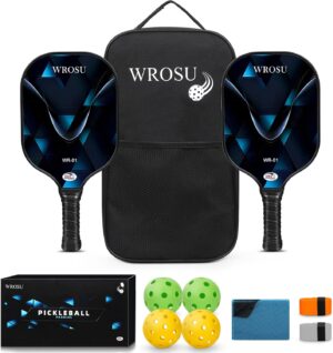 carbon fiber pickleball paddles set of 4 or 2 rackets,usapa approved pickleballs equipment with balls,bag,accessories,carbon fiber t300 lightweight pickleball racquet set for men,women,kids,adults (copy)