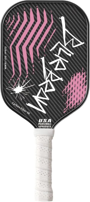 pickleball paddles,usapa,carbon fiber pickleball paddle with 16mm polymer honeycomb core provides lighter weight&higher grit&spin,engineered for professional players,bluebean