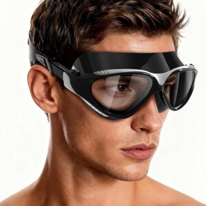 sliwo 180°panoramic swim goggles adult, ultra comfort liquid silicone anti fog/uv pool & outdoor women men youth | 180°panoramic, anti fog, uv, ultra comfort, liquid silicone
