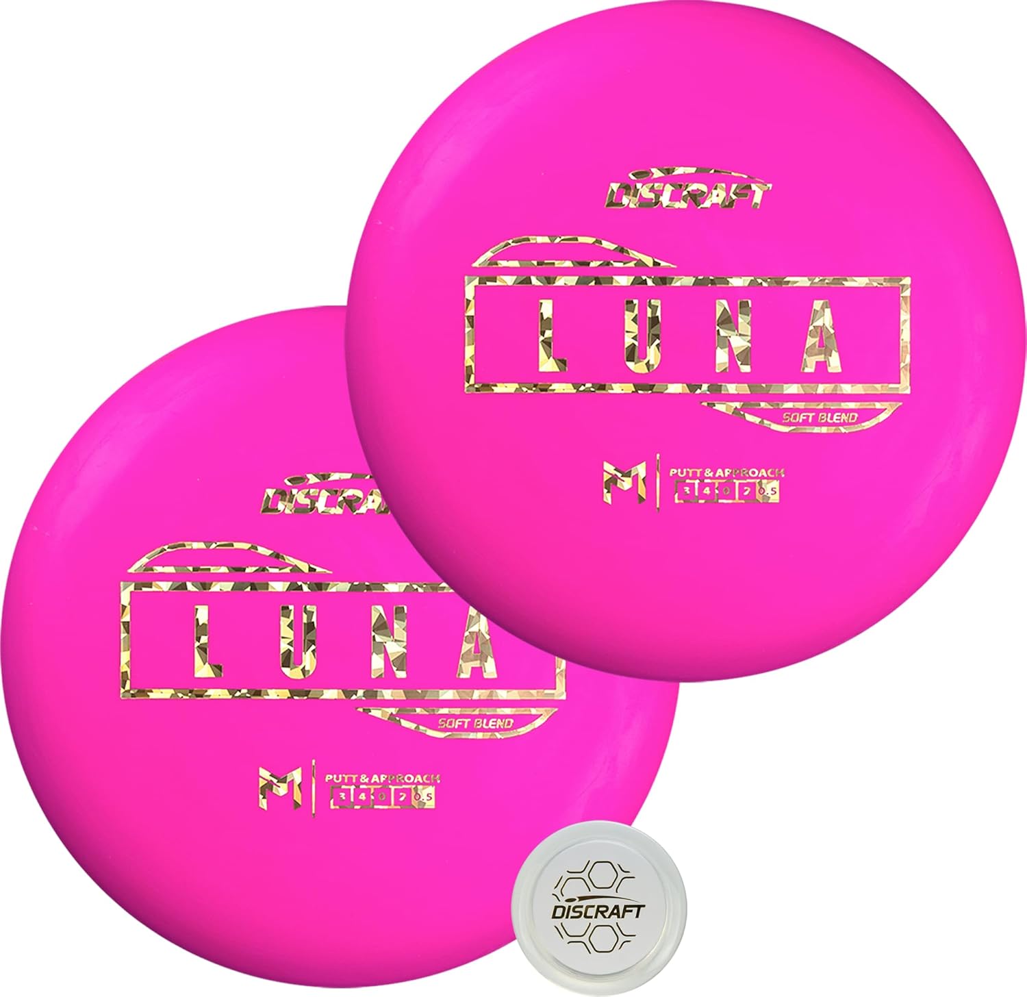 discraft soft luna 2 pack | matching white or pink putters varied foils 173 174g premium control and accuracy discraft soft luna 2 pack | matching white or pink putters varied foils 173 174g premium control and accuracy
