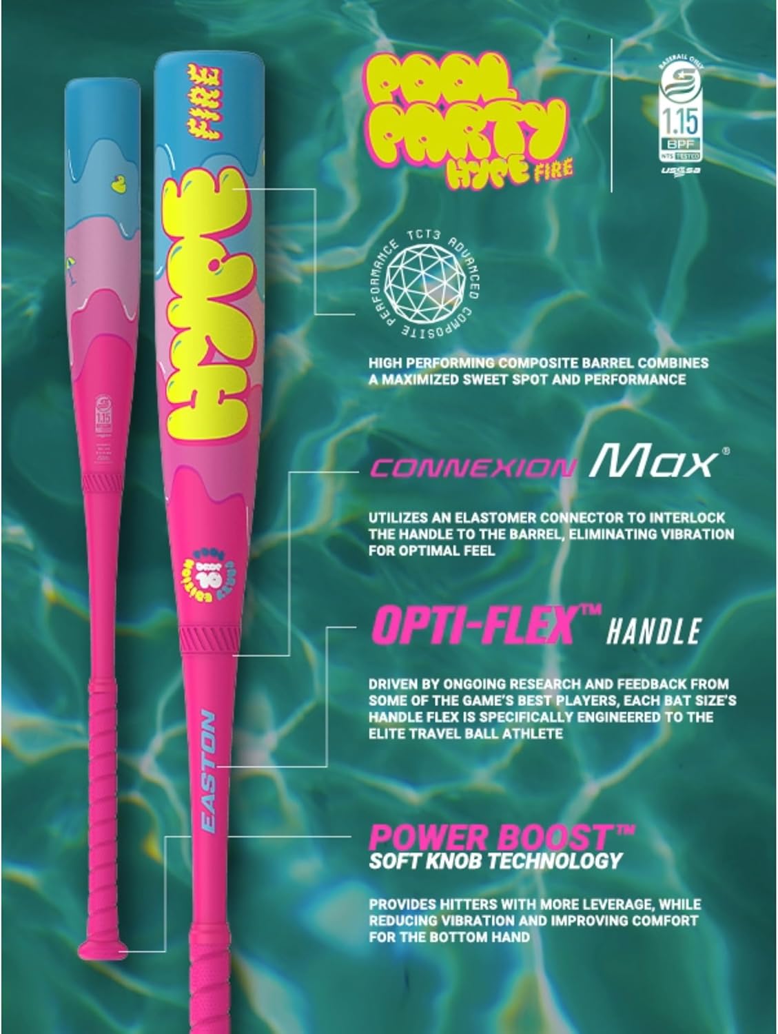 easton | 2025 | hype fire baseball bat | usssa | 5 / 8 / 10 drop | 2 3/4" barrel | 2 pc. composite easton | 2025 | hype fire baseball bat | usssa | 5 / 8 / 10 drop | 2 3/4" barrel | 2 pc. composite