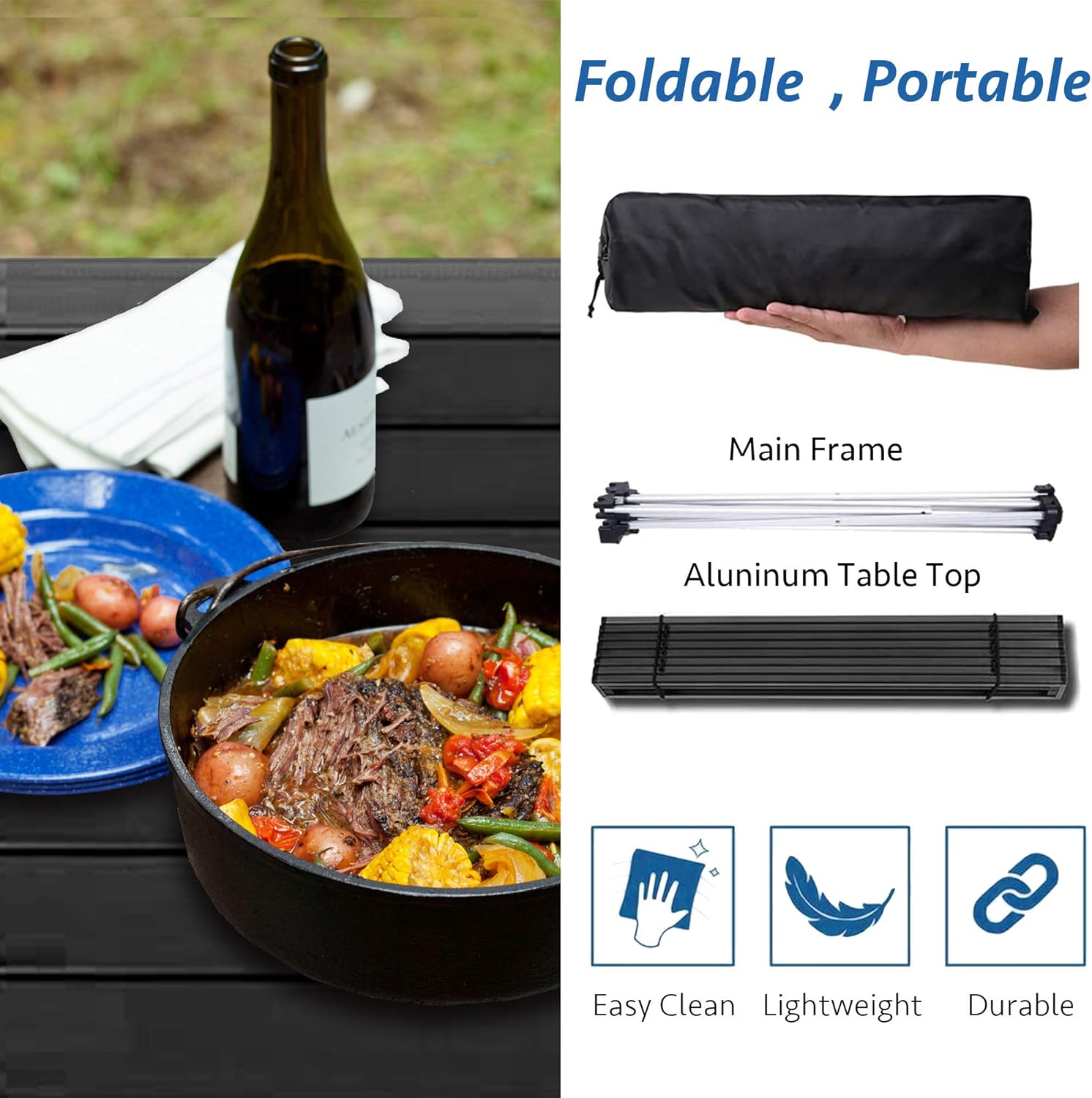 grope portable camping table with aluminum table top, folding beach table easy to carry, prefect for outdoor, picnic, bbq, cooking, festival, beach, home use grope portable camping table with aluminum table top, folding beach table easy to carry, prefect for outdoor, picnic, bbq, cooking, festival, beach, home use