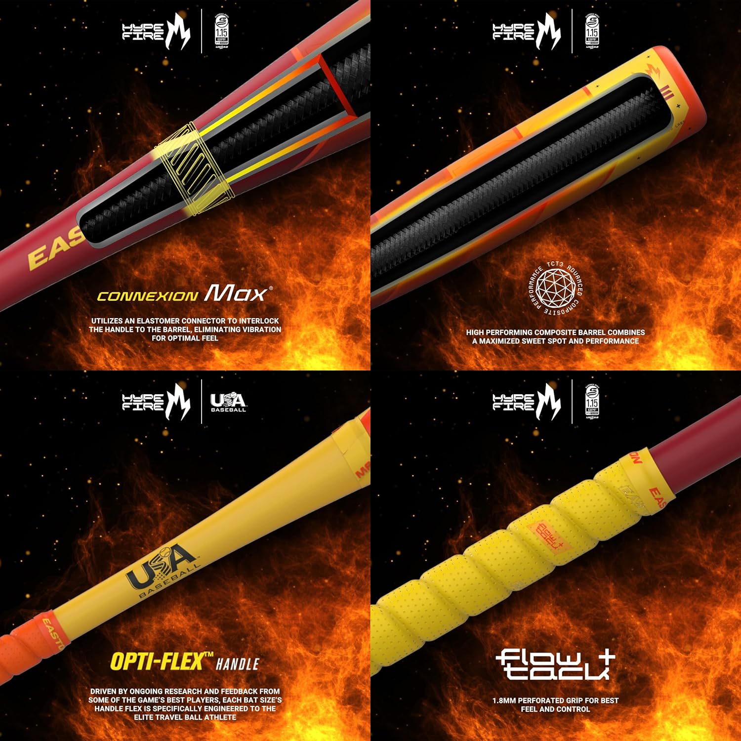 easton | 2025 | hype fire baseball bat | usssa | 5 / 8 / 10 drop | 2 3/4" barrel | 2 pc. composite (copy) easton | 2025 | hype fire baseball bat | usssa | 5 / 8 / 10 drop | 2 3/4" barrel | 2 pc. composite (copy)